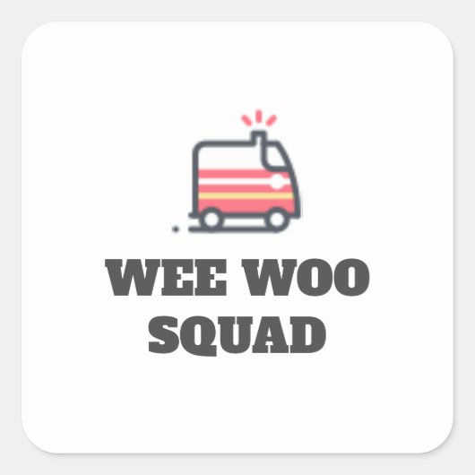Sticker Carré Wee Woo Squad, Ambulance 911 (Devant)