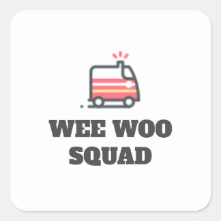 Sticker Carré Wee Woo Squad, Ambulance 911