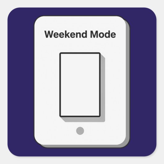 Sticker Carré Weekend Mode Toggle Minimal UI Design (Devant)