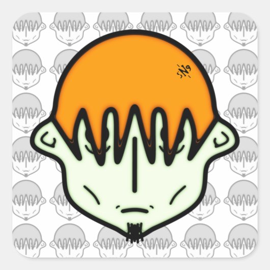 Sticker Carré Weenish mec avec chèvre v2 (Devant)
