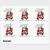 Sticker Carré Weihnachtsmann mit Elch (Feuille)