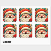 Sticker Carré Weihnachtsmann Papai Noel Baba Saint Nicholas Kris (Feuille)