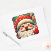 Sticker Carré Weihnachtsmann Papai Noel Baba Saint Nicholas Kris (Enveloppe)