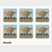 Sticker Carré Weka New Zealand Bird (Feuille)