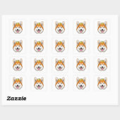 Sticker Carré Welsh corgi with Crown (Feuille)