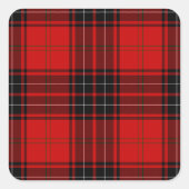 Sticker Carré Wemyss tartan rouge noir plaid (Devant)