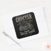 Sticker Carré West Coast Chopper Motorcycle Garage Live to Ride (Enveloppe)