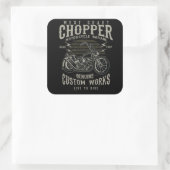 Sticker Carré West Coast Chopper Motorcycle Garage Live to Ride (Sac)