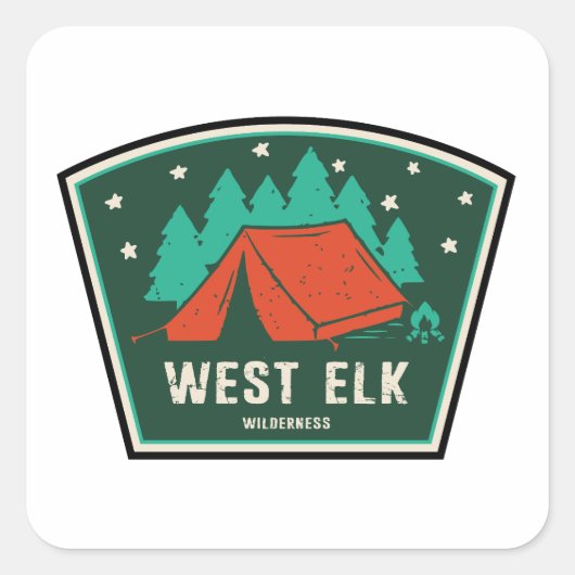 Sticker Carré West Elk Wilderness Colorado Camping (Devant)