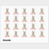 Sticker Carré West Highland Terrier Chien chiot Chien rouge Joye (Feuille)