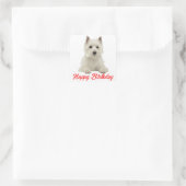Sticker Carré West Highland Terrier Chien chiot Chien rouge Joye (Sac)