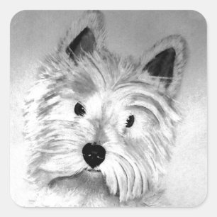 Sticker Carré West Highland White Terrier