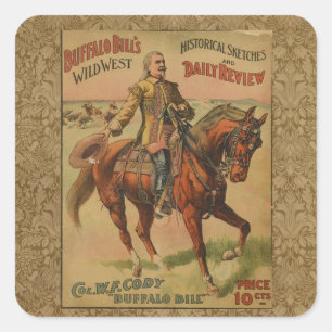 Sticker Carré Western Buffalo Bill Wild West