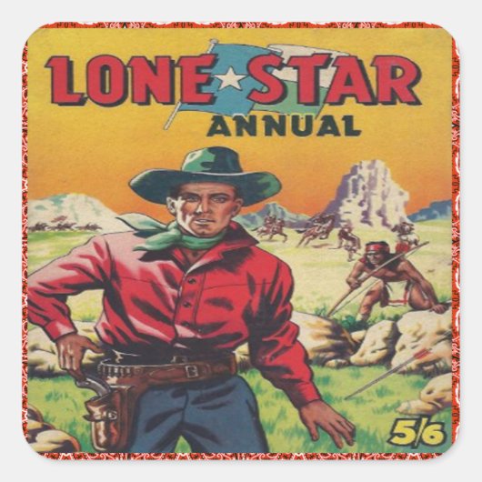 Sticker Carré Western Cowboy (Devant)