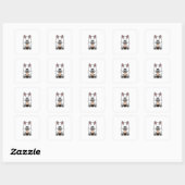 Sticker Carré Westie Boba Bubble (Feuille)