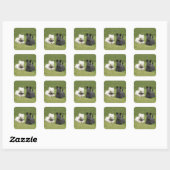 Sticker Carré Westie & Scottie Gazon Vert (Feuille)