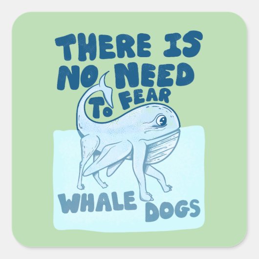 Sticker Carré Whale Dog funny creature (Devant)