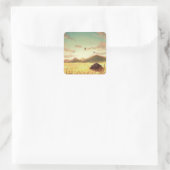 Sticker Carré Wheat fields at sunrise (Sac)