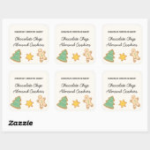 Sticker Carré Whimsfun Noël Cookie Gingerbread (Feuille)