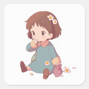 Sticker Carré Whimsical Art