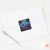 Sticker Carré Whimsical Big-Eyed Fish Nautical Personalized (Enveloppe)