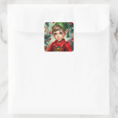 Sticker Carré Whimsical Cartoon Elf | Christmas (Sac)