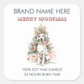 Sticker Carré Whimsical Dalmatian Dog Christmas Labels (Devant)