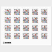 Sticker Carré Whimsical Floral Garden Teacher (Feuille)