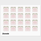 Sticker Carré Whimsical Grandmillenial Gingham Pink Bow Garland  (Feuille)