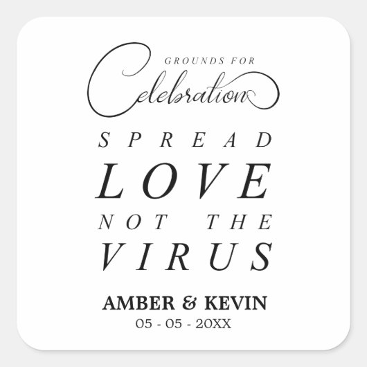 Sticker Carré Whimsical Ground for Celebration Sanitizer Wedding (Devant)