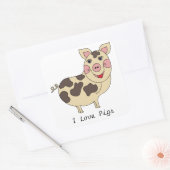 Sticker Carré Whimsical I Love Pigs (Enveloppe)