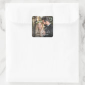 Sticker Carré Whimsical Love and Thanks Mariage Photo (Sac)