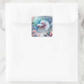 Sticker Carré Whimsical Pink Betta Fish (Sac)