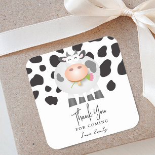 Sticker Carré Whimsical Saint Vache Anniversaire Merci Pour Veni