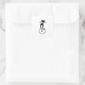Sticker Carré Whimsical Skinny Chat noir (Sac)
