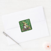 Sticker Carré Whimsical St. Patrick’s Day Gnome Celebration (Enveloppe)