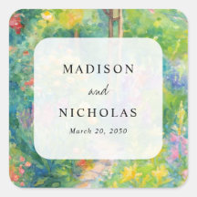 Whimsical Watercolor Garden Themed Wedding Favor