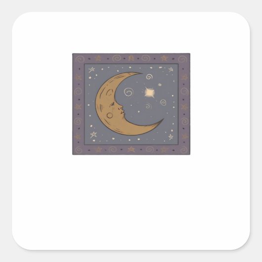 Sticker Carré Whimsigoth Moon Classic (Devant)