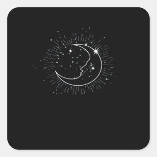 Sticker Carré Whimsigoth Starry Night Moon Witchy Classic