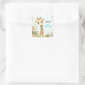 Sticker Carré Whimssical Cute Giraffe Anniversaire (Sac)