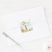 Sticker Carré Whimssical Cute Giraffe Anniversaire (Enveloppe)