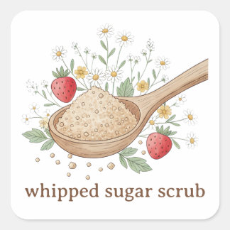 Sticker Carré Whipped Sugar Scrub Label | Custom Skincare