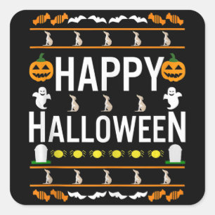Sticker Carré Whippet Halloween Lazy Ugly Costume Chien Débardeu