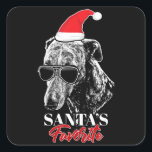 Sticker Carré Whippet Santas Favori Funny Christmas<br><div class="desc">Whippet Santas Favori Funny Christmas</div>