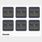Sticker Carré Whiskey cite avec de drôles de mots barbus (Feuille)