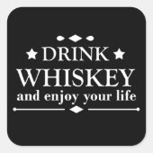 Sticker Carré Whiskey cite d'amusants propos d'alcool (Devant)