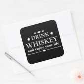 Sticker Carré Whiskey cite d'amusants propos d'alcool (Enveloppe)