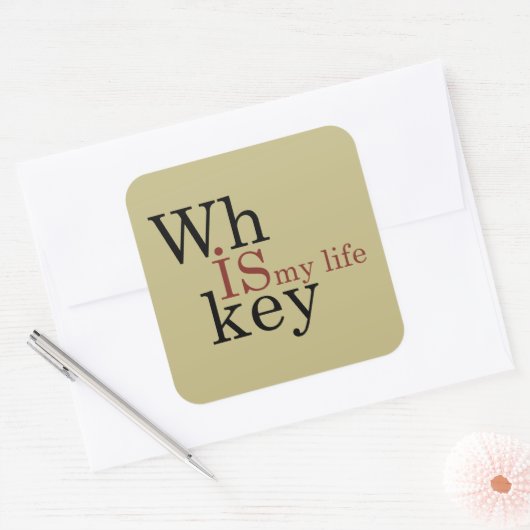 Sticker Carré Whiskey cite d'amusants propos d'alcool (Enveloppe)