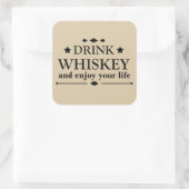 Sticker Carré Whiskey cite d'amusants propos d'alcool (Sac)