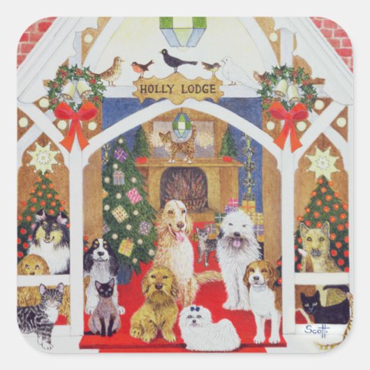 Sticker Carré whisky noir et blanc (Devant)